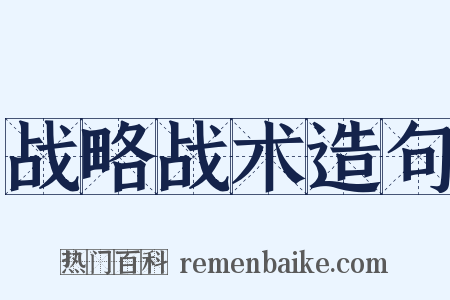 战略战术造句是什么意思的图片